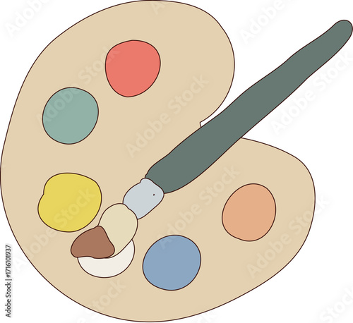 Artist's Palette: A colorful artist's palette with vibrant paint splotches and a brush ready for creativity, symbolizing the beginning of a visual journey.