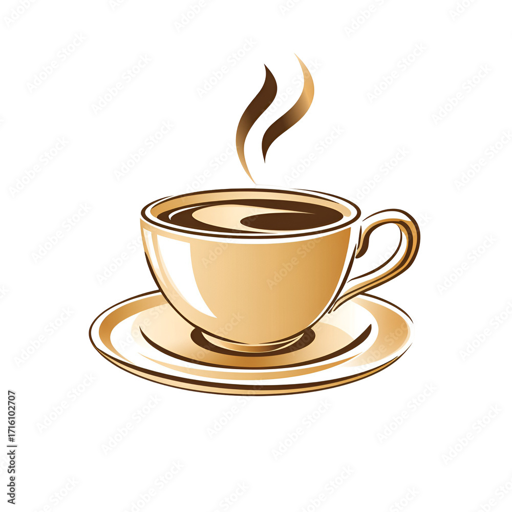 Obraz premium Coffee cup with steam illustration image