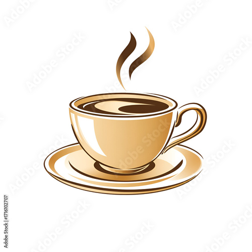 Coffee cup with steam illustration image