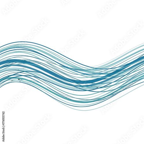 Abstract waves in varying shades of blue creating a serene and calming background for design use
