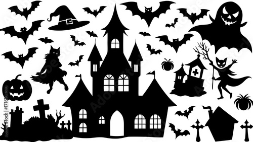 Big Collection of Halloween Silhouettes