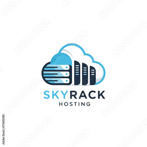 Cloud-based server hosting solution with modern technology and digital infrastructure in use