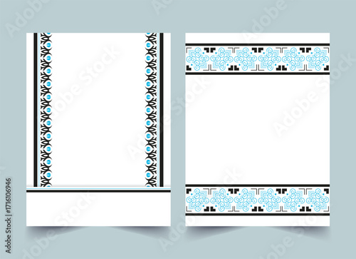 Decorative Geometric Border Design for Page Frame or Certificate Template