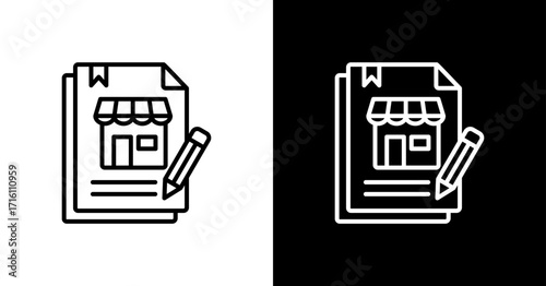 Franchise Agreement White Icon Set Design