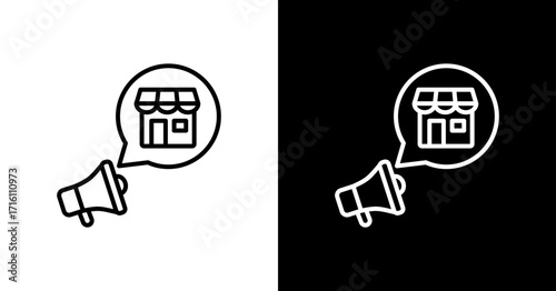 Marketing White Icon Set Design