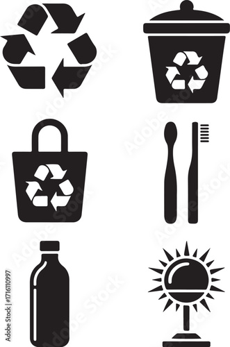 Recycle icons for sustainable living and eco-friendly practices