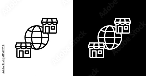 Global White Icon Set Design