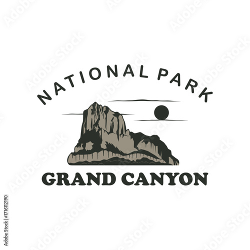 Grand Canyon logo vintage vector illustration template, graphic design icon