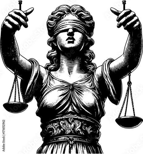 themis with scales of justice and law, scale of justice and law vector art, symbol of justice tamplate vector, world day of social justice