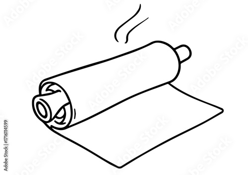 Rolling pin and dough with steam for thanksgiving day baking  