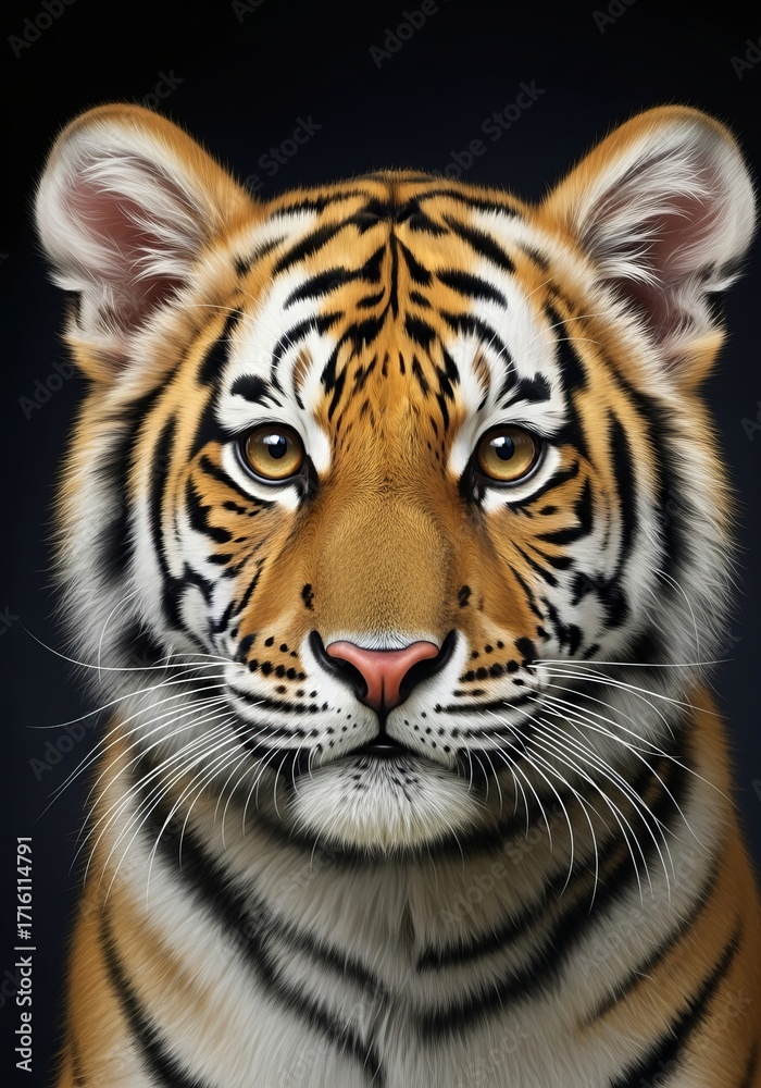 Fototapeta premium a close-up portrait of a young majestic tiger, 