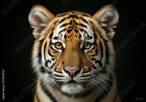 portrait of a young bengal tiger