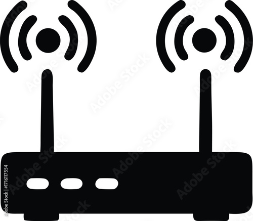 Modern wireless router with dual antennas symbolizing connectivity and high speed internet vector