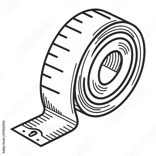 Hand-drawn measuring tape