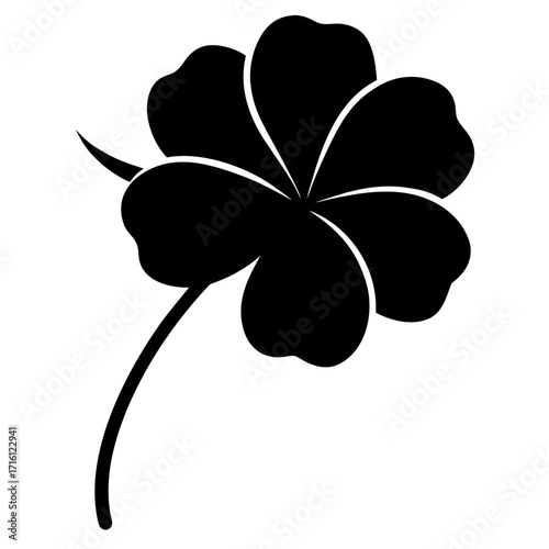 silhouette oxalis  corniculata flower vector isolated on white