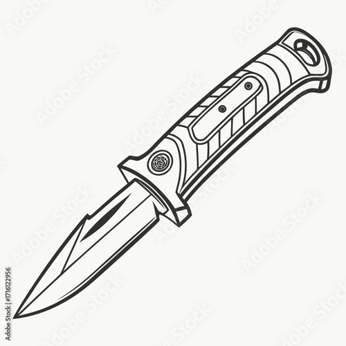 Sharp tactical folding knife with textured handle, perfect for outdoor adventures and survival