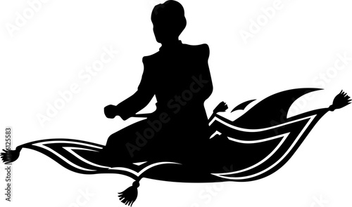 Silhouette of a Man on a Magic Carpet