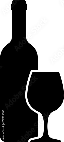 Elegant wine bottle and glass evoke celebration, perfect for wine tasting event promotions