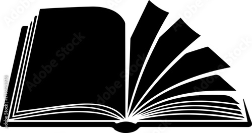 Open book icon for reading, learning, storytelling, and education projects