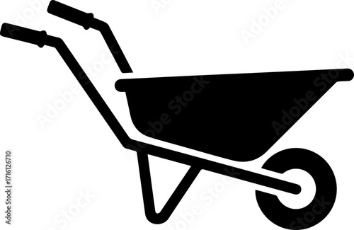 Wheelbarrow icon for construction or gardening projects offering easy transportation of heavy materials