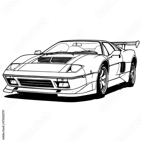Stylish car outline drawing