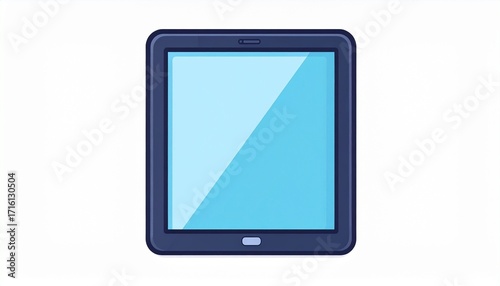 sleek modern tablet flat vector icon, cartoon style
