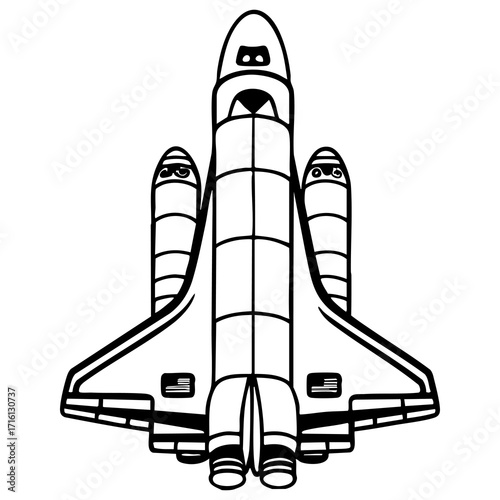 Space shuttle coloring page