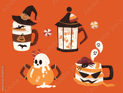Halloween Food and Drink. Illustrations and Vectors.
