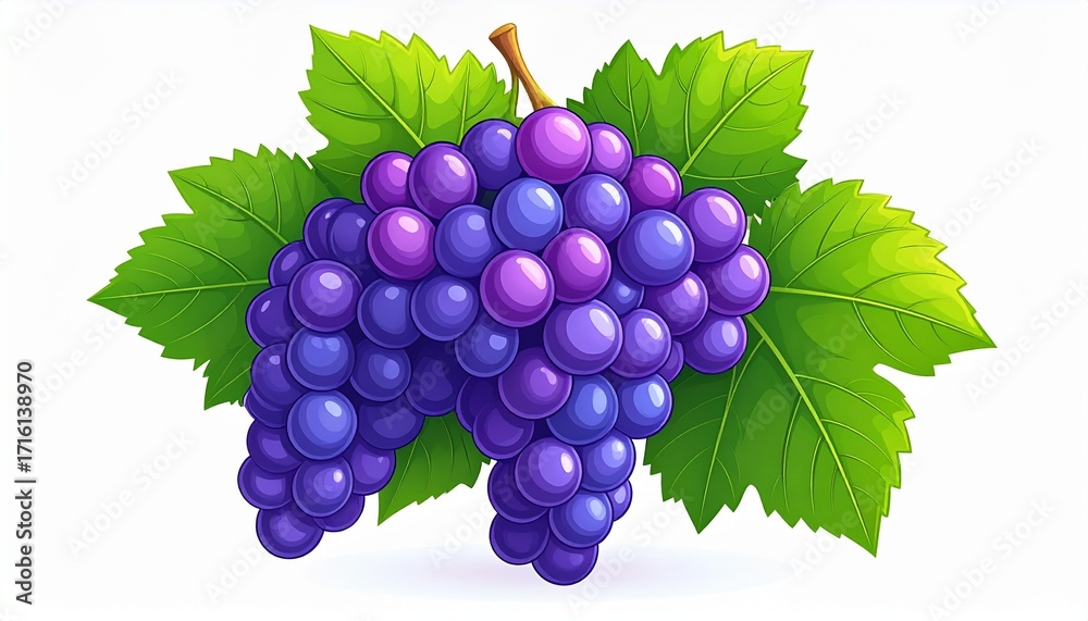 Obraz premium A cluster of juicy green grapes ripe on the vine, perfect for a fresh harvest or fine wine