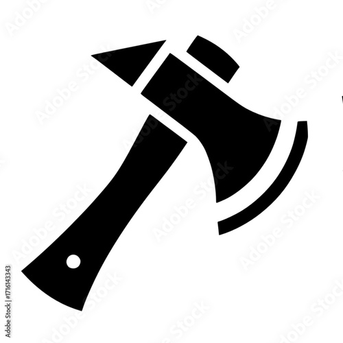 axe vector black icon with transparent background 
