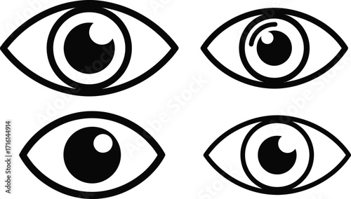 Simple eye icon vector. Eyesight pictogram in flat style.