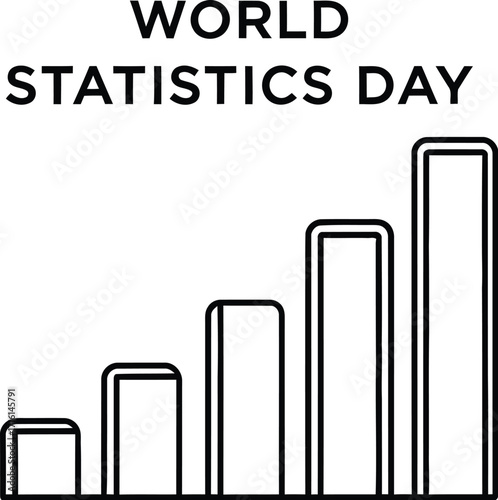 Vector art of World Statistics Day with simple bar graph design
