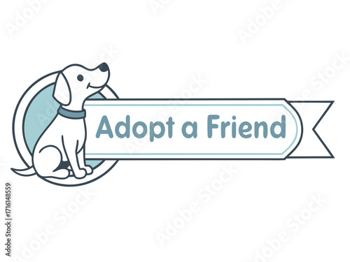 Adopt a Friend Cute Dog Illustration for Animal Adoption Campaign