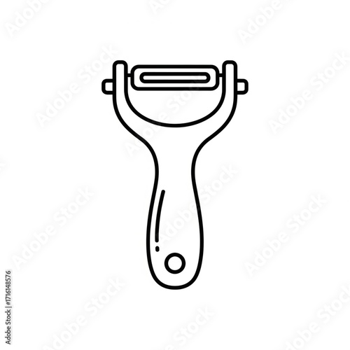 Halloweenfruitssingleicon illustration of a yshaped peeler isolated on white background for kitchen use