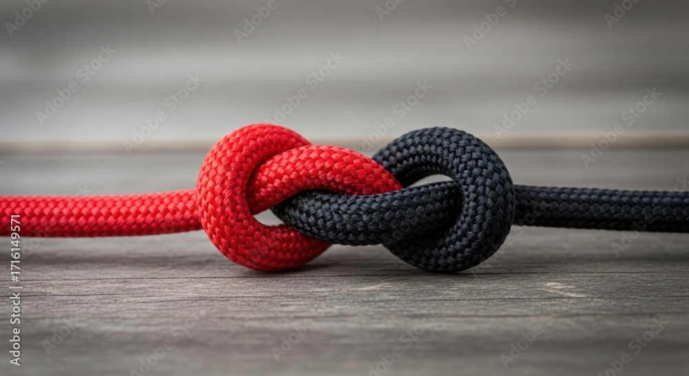 Obraz premium Intertwined Cords Symbolizing Connection and Unity in a Close-Up Shot