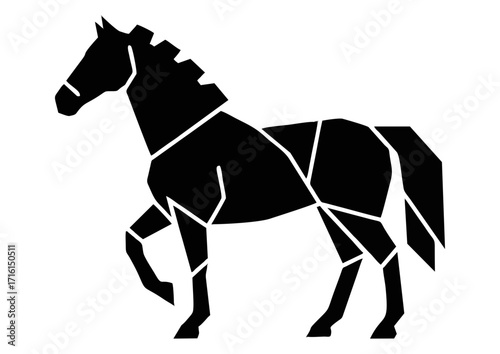 Carousel horse in a classic style, standing majestically, in bold red color
