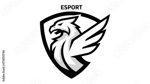 Griffin Mascot Logo Emblem Illustration for Gaming and Sports Teams