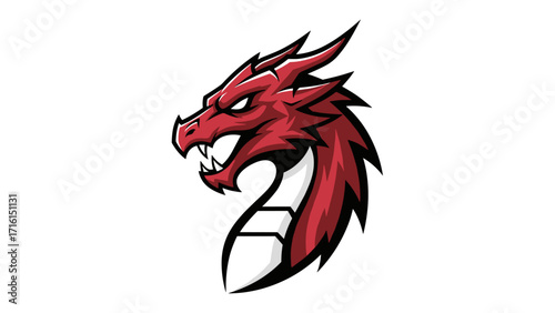 Fierce Dragon Mascot Logo Emblem Illustration