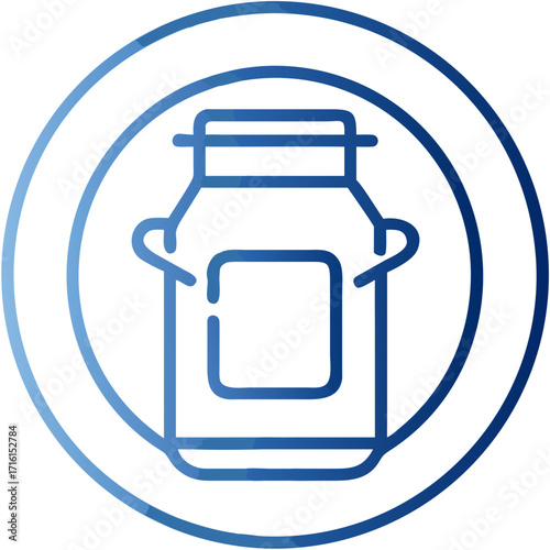 Gradient vector icon of a milk can
