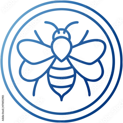 Gradient vector icon of a honey bee