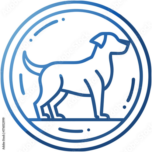 Gradient vector icon of a herding dog