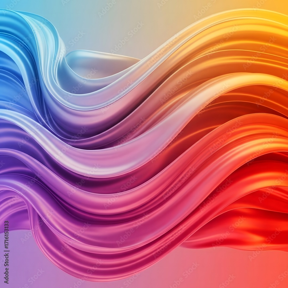 Obraz premium Abstract Colorful Wavy Liquid Swirl Texture With Smooth Gradient Background