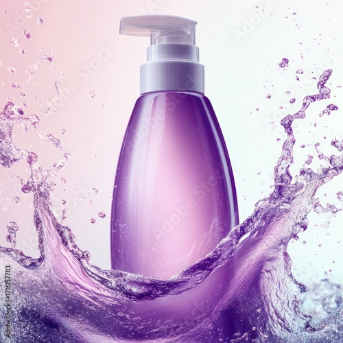 Wallpaper Mural Aesthetic purple dispenser with captivating water splashing effects Torontodigital.ca