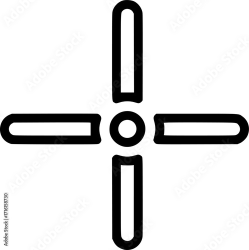 Navigation crosshairs outline icon vector
