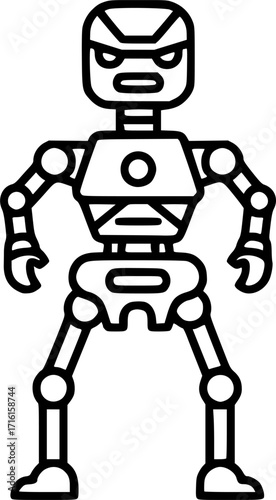 Robotic exoskeleton frame outline icon vector
