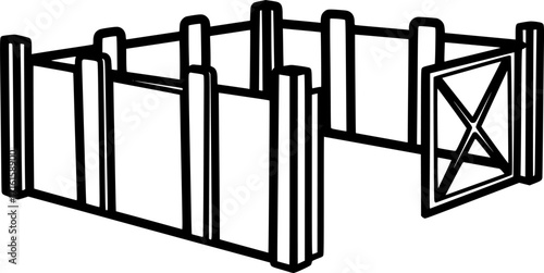 Robot safety fence outline icon vector
