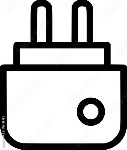 Smart plug adapter outline icon vector
