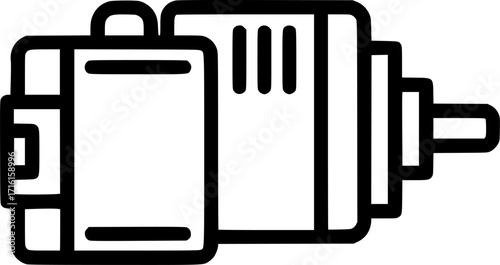 Servo motor outline icon vector
