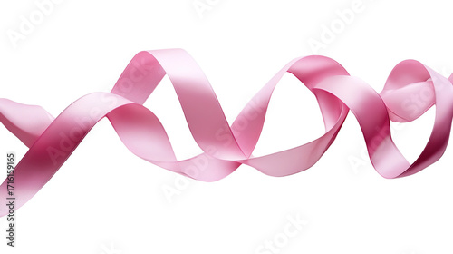 pink ribbon on white background