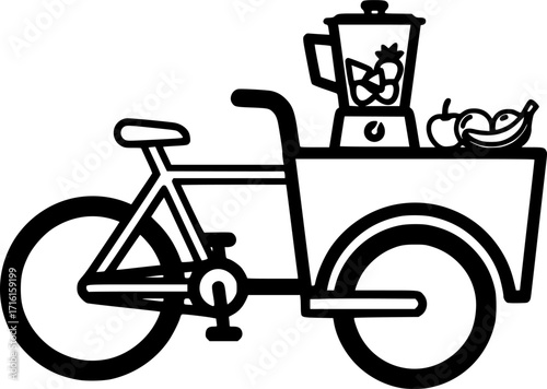 Smoothie bike cart outline icon vector

